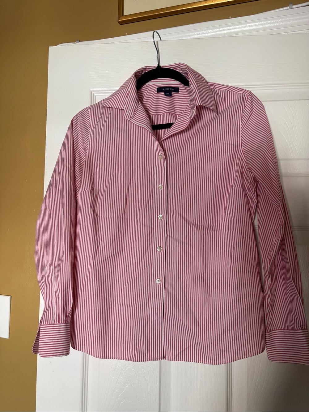 Land’s End Pink Pinstripe Button Up